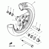 Схема узла: Переднее колесо Yamaha XJ600 Diversion (Naked)