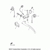 Схема вузла: Пульт управління рульовий та Важіль Yamaha YZ450F YZ450FX