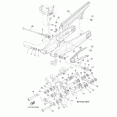 Схема вузла: Задній важіль та підвіска Yamaha XT660 XT660Z Tenere