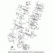 Схема вузла: Облицювальні елементи (1) Yamaha XVZ1300 Venture Royale