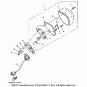 Схема узла: Задний фонарь (Стоп-сигнал) Yamaha XVS650 V-Star Classic