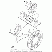 Схема вузла: Задній гальмівний супорт Yamaha XVZ1300 Venture Royale