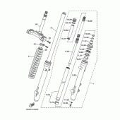 Схема вузла: Вилка передньої осі Yamaha XT250 Serow