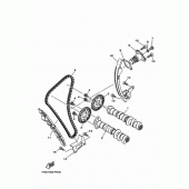 Схема вузла: Розподільний вал та Ланцюг ГРМ Yamaha YZF-R3