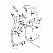 Схема вузла: Кермо та Тросики Yamaha XVS1100 Drag Star Classic