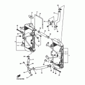 Схема узла: Радиатор и Патрубок системы охлаждения Yamaha WR450F