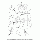 Схема вузла: Електроустаткування (1) Yamaha XVS1300 V-Star
