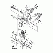 Схема вузла: Задній важіль та підвіска Yamaha XVS1100 V-Star Custom