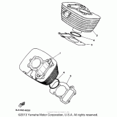Схема узла: Цилиндр (Calinia) Yamaha XV250 Route 66