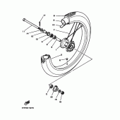Схема узла: Переднее колесо Yamaha XT350 XT350
