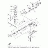 Схема узла: Задний тормозной цилиндр Yamaha XVS1100 V-Star Custom