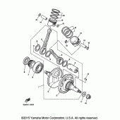 Схема вузла: Колінчастий вал та Поршень Yamaha XV250 V-Star