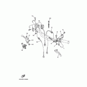 Схема узла: Пульт управления рулевой и Рычаг Yamaha TW225