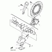 Схема вузла: Задня гальмівна опора Yamaha YZF750 YZF750
