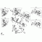 Схема узла: Подножки и Подставка Yamaha XJR1200