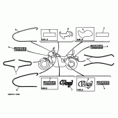 Схема вузла: Графіка та Емблема (3JB1-8) Yamaha XV400 Virago