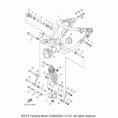 Схема вузла: Задній важіль та підвіска Yamaha XVS1100 V-Star Custom