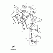Схема узла: Топливный бак Yamaha DT125 DT125X