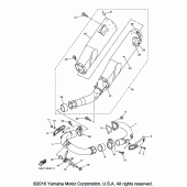 Схема вузла: Вихлопна система Yamaha YZ450F YZ450FX