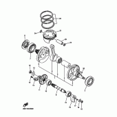 Схема вузла: Колінчастий вал та Поршень Yamaha YZ450F YZ450F