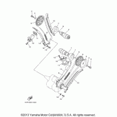 Схема вузла: Розподільний вал та Ланцюг ГРМ Yamaha XVS650 V-Star Custom