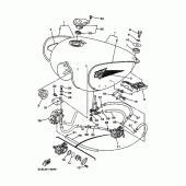 Схема узла: Топливный бак Yamaha XV250 Virago