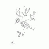 Схема узла: Копирный вал и Вилки Yamaha WR400F