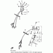 Схема узла: Пульт управления рулевой и Рычаг Yamaha XV1100 Virago