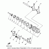 Схема узла: Копирный вал и Вилки Yamaha XV250 Route 66