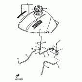 Схема узла: Бак топливный (for california) Yamaha XJ600 SECA II