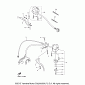 Схема узла: Пульт управления рулевой и Рычаг Yamaha XV250 V-Star