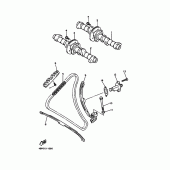 Схема узла: Распредвал и Цепь ГРМ Yamaha XJ600 SECA II