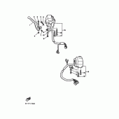 Схема вузла: Пульт управління рульовий та Важіль Yamaha VMX12 V-MAX