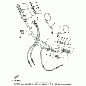 Схема узла: Руль и Тросики Yamaha XT350 XT350