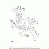 Схема вузла: Підніжки та підставка Yamaha XT250 XT250