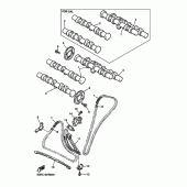 Схема вузла: Розподільний вал та Ланцюг ГРМ Yamaha VMX12 V-MAX