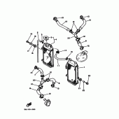 Схема вузла: Радіатор та Патрубок системи охолодження Yamaha YZ125
