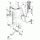 Схема вузла: Задній гальмівний циліндр Yamaha YZF750 YZF750