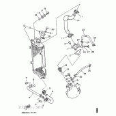 Схема узла: Радиатор и Патрубок системы охлаждения Yamaha DT125 DT125R