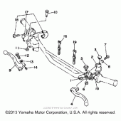 Схема узла: Пульт управления рулевой и Рычаг Yamaha WR200R