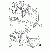Схема узла: Side cover / oil tank Yamaha XV750 Virago