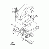 Схема вузла: Задній важіль та Підвіска Yamaha TDM850