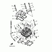 Схема вузла: Головка блоку циліндрів Yamaha XT350 XT350