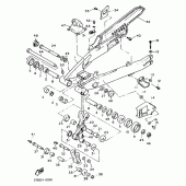 Схема вузла: Задній важіль та підвіска Yamaha XT600 XT600