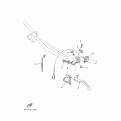 Схема узла: Пульт управления рулевой и Рычаг Yamaha YZ250 YZ250
