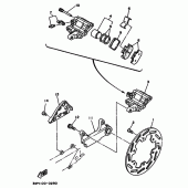 Схема узла: Задний тормозной суппорт Yamaha YZ125