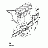Схема узла: Система индукции воздуха Yamaha XJ600 SECA II