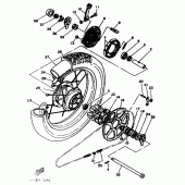 Схема узла: Заднее колесо Yamaha XT350 XT350