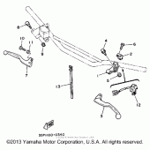 Схема узла: Пульт управления рулевой и Рычаг Yamaha WR250 WR250Z