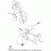 Схема вузла: Пульт управління рульовий та Важіль Yamaha XVS1100 V-Star Custom